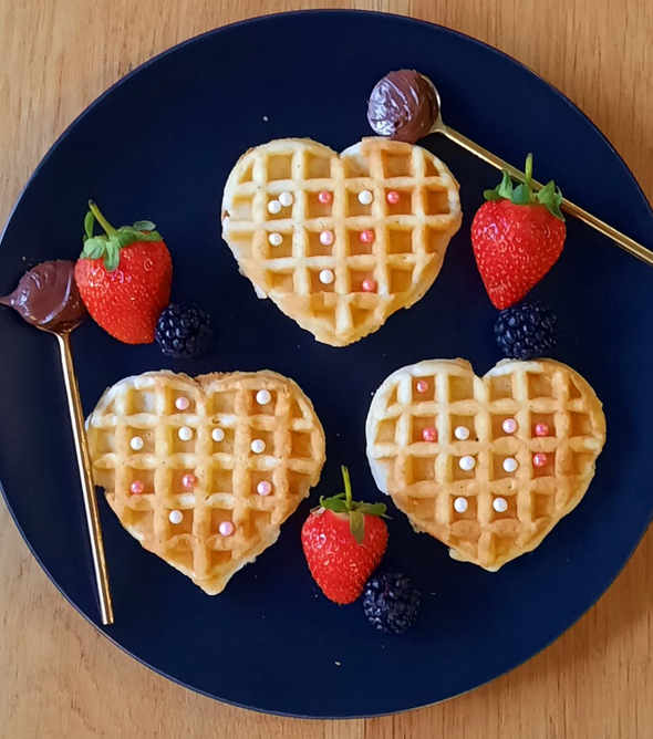 Frozen Mini Heart Waffles