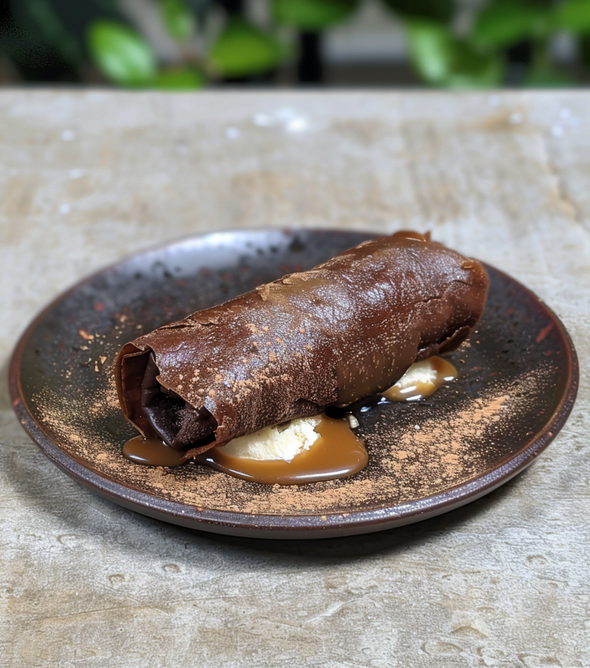 Frozen Salted Caramel and Chocolate Springrolls